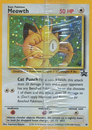 Meowth Promo 10 GB Black Star Holo SEALED Pokemon Card 