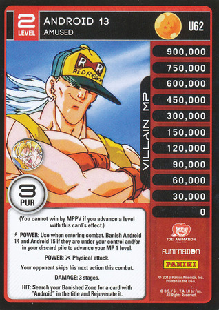 Android 13 Amused Uncommon U62 Dragon Ball Z Panini Vengeance Android 13 Amused Uncommon U62 Dragon Ball Z Panini Vengeance