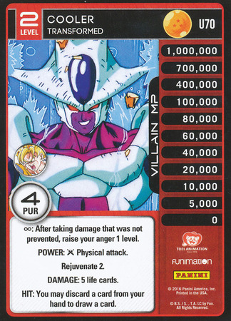 Cooler Transformed Uncommon U70 Dragon Ball Z Panini Vengeance Cooler Transformed Uncommon U70 Dragon Ball Z Panini Vengeance