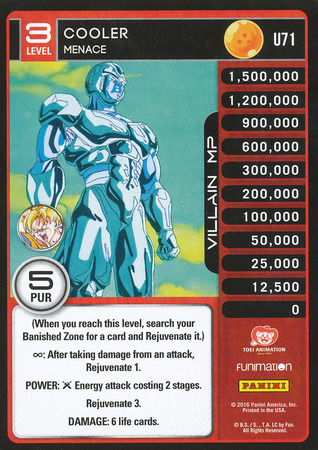 Cooler Menace Uncommon U71 Dragon Ball Z Panini Vengeance Cooler Menace Uncommon U71 Dragon Ball Z Panini Vengeance