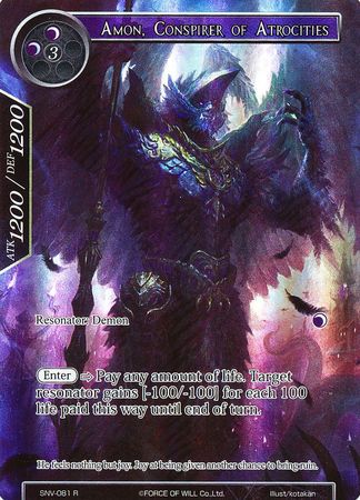 Amon Conspirer of Atrocities SNV 081 Rare Foil Full Art Amon Conspirer of Atrocities SNV 081 Rare Foil Full Art