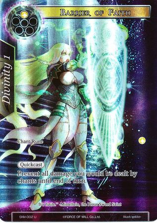 Barrier of Faith SNV 002 Uncommon Foil Full Art Barrier of Faith SNV 002 Uncommon Foil Full Art