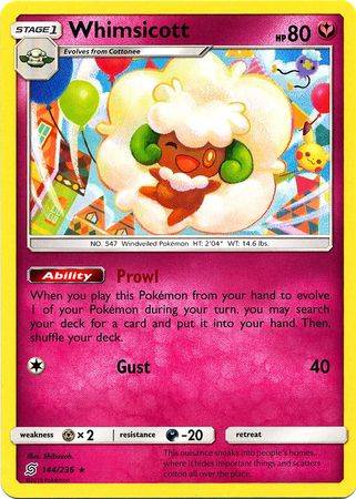 Whimsicott 144 236 Rare Sun Moon Unified Minds Singles Whimsicott 144 236 Rare Sun Moon Unified Minds Singles