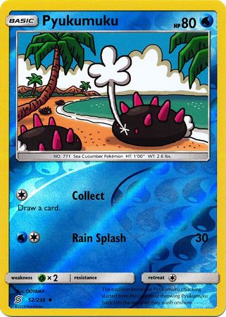 Pyukumuku 52 236 Uncommon Reverse Holo Sun Moon Unified Minds Reverse Holo Singles Pyukumuku 52 236 Uncommon Reverse Holo Sun Moon Unified Minds Reverse Holo Singles