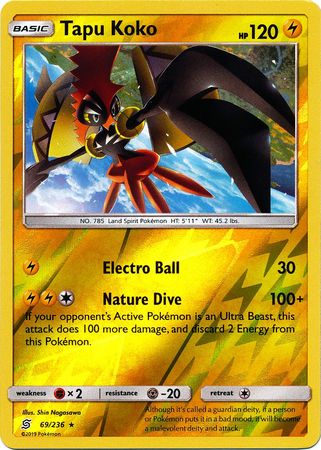 Tapu Koko - 69/236 - Holo Rare Reverse Holo