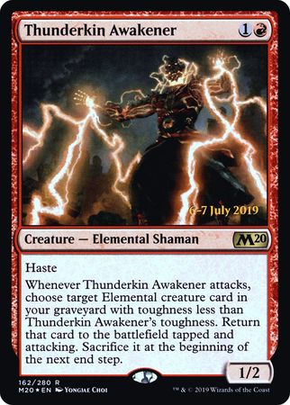 Thunderkin Awakener 162 280 M20 Prerelease Foil Promo Magic The Gathering Promo Cards Thunderkin Awakener 162 280 M20 Prerelease Foil Promo Magic The Gathering Promo Cards