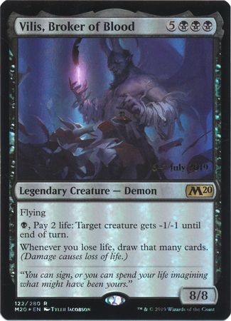 Vilis Broker of Blood 122 280 M20 Prerelease Foil Promo Magic The Gathering Promo Cards Vilis Broker of Blood 122 280 M20 Prerelease Foil Promo Magic The Gathering Promo Cards