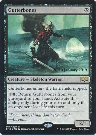 Gutterbones 076 259 RNA Pre Release Foil Promo Magic The Gathering Promo Cards Gutterbones 076 259 RNA Pre Release Foil Promo Magic The Gathering Promo Cards