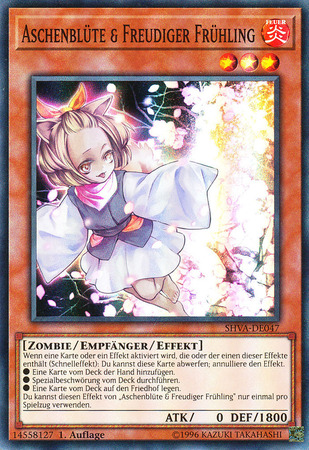 Aschenblute Freudiger Fruhling SHVA DE047 Super Rare 1st Edition German Yugioh Cards Aschenblute Freudiger Fruhling SHVA DE047 Super Rare 1st Edition German Yugioh Cards