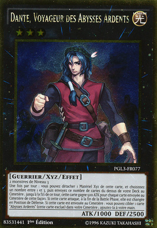 Dante Voyageur Des Abysses Ardents PGL3 FR077 1st Edition French Gold Rare French Yugioh Cards Dante Voyageur Des Abysses Ardents PGL3 FR077 1st Edition French Gold Rare French Yugioh Cards