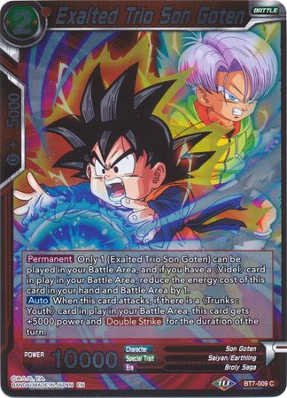 Exalted Trio Son Goten BT7 009 Foil Common Assault of the Saiyans Foil Singles Exalted Trio Son Goten BT7 009 Foil Common Assault of the Saiyans Foil Singles