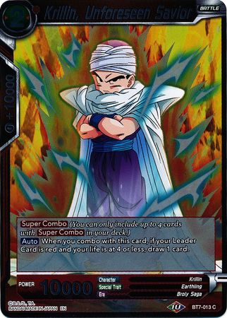 Krillin Unforeseen Savior BT7 013 Foil Common Krillin Unforeseen Savior BT7 013 Foil Common