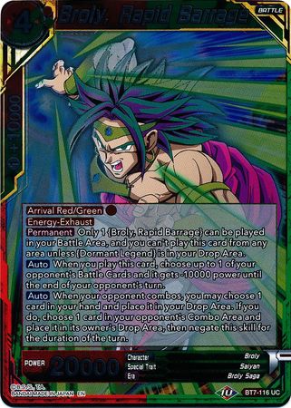 Broly Rapid Barrage BT7 116 Foil Uncommon Assault of the Saiyans Foil Singles Broly Rapid Barrage BT7 116 Foil Uncommon Assault of the Saiyans Foil Singles