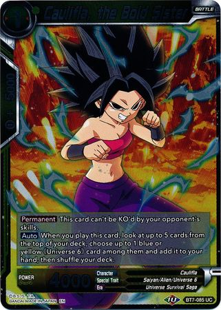 Caulifla the Bold Sister BT7 085 Foil Uncommon Assault of the Saiyans Foil Singles Caulifla the Bold Sister BT7 085 Foil Uncommon Assault of the Saiyans Foil Singles