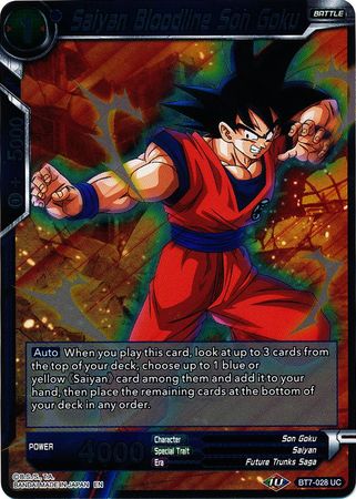 Saiyan Bloodline Son Goku BT7 028 Foil Uncommon Assault of the Saiyans Foil Singles Saiyan Bloodline Son Goku BT7 028 Foil Uncommon Assault of the Saiyans Foil Singles