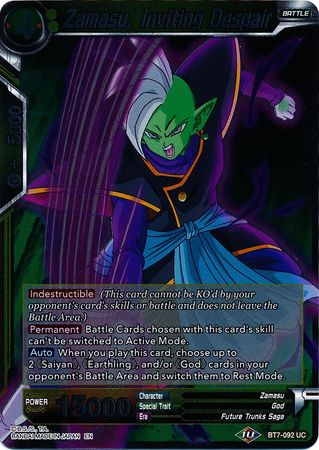 Zamasu Inviting Despair BT7 092 Foil Uncommon Assault of the Saiyans Foil Singles Zamasu Inviting Despair BT7 092 Foil Uncommon Assault of the Saiyans Foil Singles