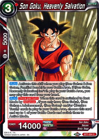 Son Goku Heavenly Salvation BT7 004 Common Assault of the Saiyans Non Foil Singles Son Goku Heavenly Salvation BT7 004 Common Assault of the Saiyans Non Foil Singles