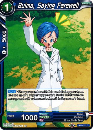 Bulma Saying Farewell BT7 033 Common Assault of the Saiyans Non Foil Singles Bulma Saying Farewell BT7 033 Common Assault of the Saiyans Non Foil Singles