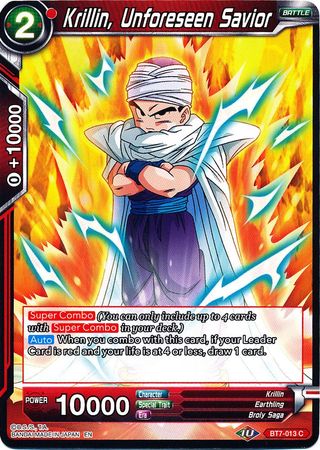 Krillin Unforeseen Savior BT7 013 Common Assault of the Saiyans Non Foil Singles Krillin Unforeseen Savior BT7 013 Common Assault of the Saiyans Non Foil Singles
