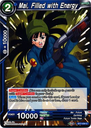 Mai Filled with Energy BT7 034 Common Assault of the Saiyans Non Foil Singles Mai Filled with Energy BT7 034 Common Assault of the Saiyans Non Foil Singles