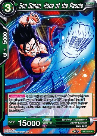 Son Gohan Hope of the People BT7 054 Common Assault of the Saiyans Non Foil Singles Son Gohan Hope of the People BT7 054 Common Assault of the Saiyans Non Foil Singles