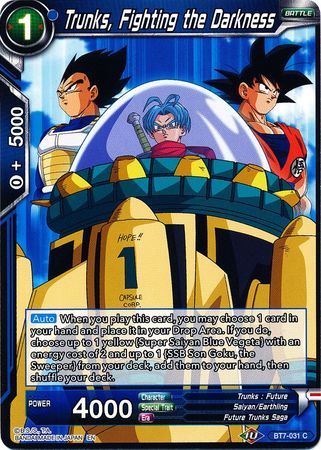 Trunks Fighting the Darkness BT7 031 Common Assault of the Saiyans Non Foil Singles Trunks Fighting the Darkness BT7 031 Common Assault of the Saiyans Non Foil Singles