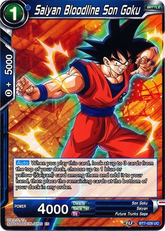 Saiyan Bloodline Son Goku BT7 028 Uncommon Saiyan Bloodline Son Goku BT7 028 Uncommon