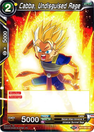 Cabba Undisguised Rage BT7 081 Uncommon Assault of the Saiyans Non Foil Singles Cabba Undisguised Rage BT7 081 Uncommon Assault of the Saiyans Non Foil Singles
