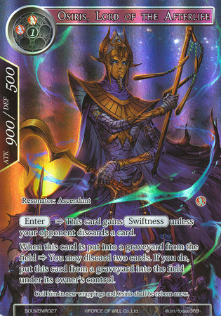 Osiris Lord of the Afterlife SOUVENIR027 Full Art Promo Rare Osiris Lord of the Afterlife SOUVENIR027 Full Art Promo Rare