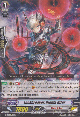 Lockbreaker Riddle Biter G TD05 010EN G Trial Deck 5 Fateful Star Messiah Singles Lockbreaker Riddle Biter G TD05 010EN G Trial Deck 5 Fateful Star Messiah Singles