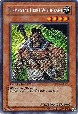Elemental Hero Wildheart EHC2 EN003 Secret Rare Yu Gi Oh Promo Cards Elemental Hero Wildheart EHC2 EN003 Secret Rare Yu Gi Oh Promo Cards