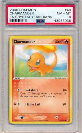Charmander 48 100 PSA NM MT 8 Common Ex Crystal Guardians 3036 Ex Crystal Guardians Singles Charmander 48 100 PSA NM MT 8 Common Ex Crystal Guardians 3036 Ex Crystal Guardians Singles
