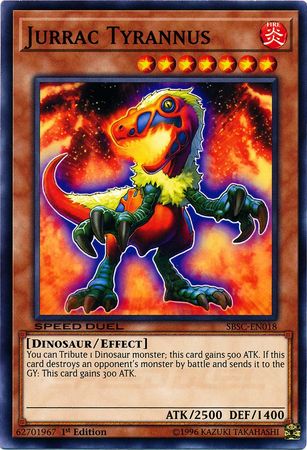 Jurrac Tyrannus SBSC EN018 Common 1st Edition Speed Duel Scars of Battle Singles Jurrac Tyrannus SBSC EN018 Common 1st Edition Speed Duel Scars of Battle Singles