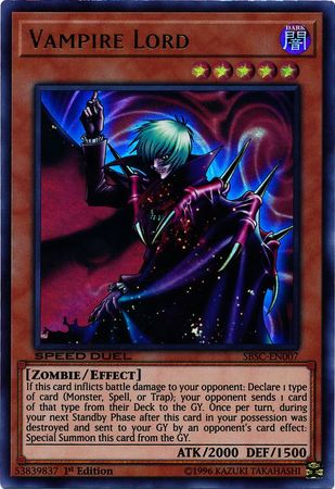 Vampire Lord SBSC EN007 Ultra Rare 1st Edition Vampire Lord SBSC EN007 Ultra Rare 1st Edition