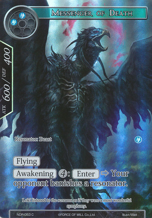 Messenger of Death NDR 053 Full Art Common Force of Will New Dawn Rises Singles Messenger of Death NDR 053 Full Art Common Force of Will New Dawn Rises Singles