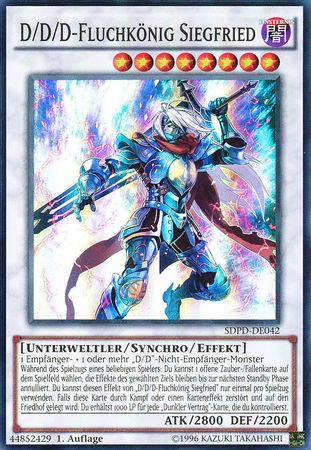 D D D Fluchkonig Siegfried SDPD DE042 Super Rare 1st Edition German German Yugioh Cards D D D Fluchkonig Siegfried SDPD DE042 Super Rare 1st Edition German German Yugioh Cards