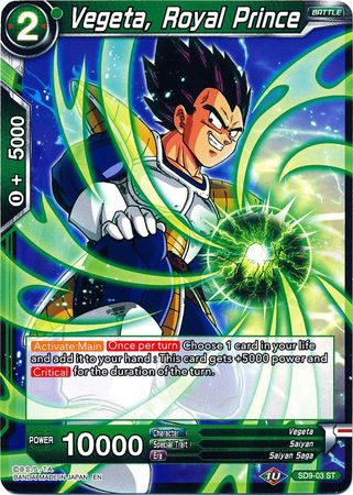 Vegeta Royal Prince SD9 03 Starter Rare Vegeta Royal Prince SD9 03 Starter Rare