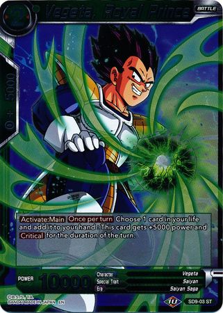 Vegeta Royal Prince SD9 03 Foil Starter Rare Universe 6 Assailants Expert Deck Vegeta Royal Prince SD9 03 Foil Starter Rare Universe 6 Assailants Expert Deck