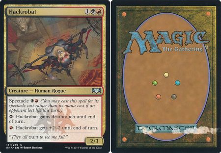 Hackrobat 181 259 Ink Misprint on Back Ravnica Allegiance Singles Hackrobat 181 259 Ink Misprint on Back Ravnica Allegiance Singles
