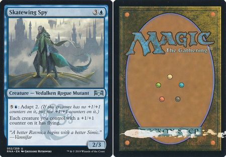 Skatewing Spy 052 259 Ink Misprint on Back Ravnica Allegiance Singles Skatewing Spy 052 259 Ink Misprint on Back Ravnica Allegiance Singles