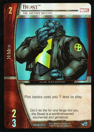 Beast Dr Henry McCoy MOR 003 Uncommon Foil Vs System Marvel Origins Beast Dr Henry McCoy MOR 003 Uncommon Foil Vs System Marvel Origins