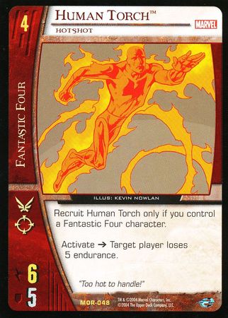 Human Torch Hotshot MOR 048 Rare Vs System Marvel Origins Human Torch Hotshot MOR 048 Rare Vs System Marvel Origins