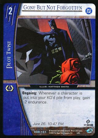 Gone but Not Forgotten DOR 151 Uncommon 1st Edition Vs System DC Origins Gone but Not Forgotten DOR 151 Uncommon 1st Edition Vs System DC Origins