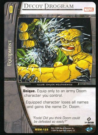 Decoy Program MSM 129 Rare 1st Edition Vs System Marvel Web of Spiderman Decoy Program MSM 129 Rare 1st Edition Vs System Marvel Web of Spiderman