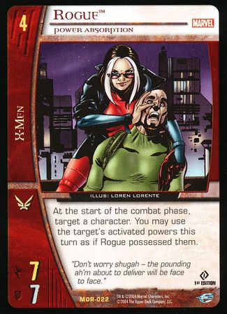 Rogue Power Absorption MOR 022 Rare 1st Edition Vs System Marvel Origins Rogue Power Absorption MOR 022 Rare 1st Edition Vs System Marvel Origins