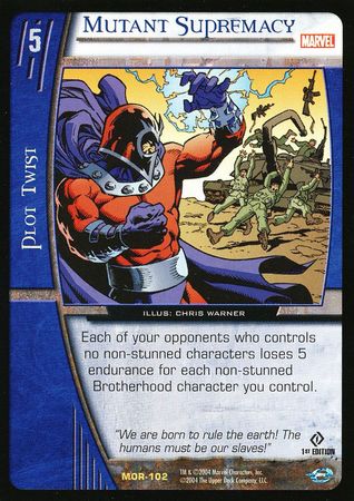 Mutant Supermacy MOR 102 Rare 1st Edition Vs System Marvel Origins Mutant Supermacy MOR 102 Rare 1st Edition Vs System Marvel Origins