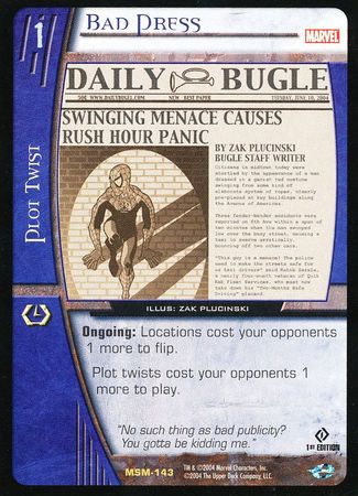 Bad Press MSM 143 Rare 1st Edition Vs System Marvel Web of Spiderman Bad Press MSM 143 Rare 1st Edition Vs System Marvel Web of Spiderman