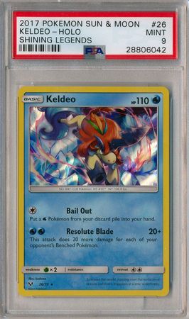 Keldeo 26 73 PSA Mint 9 Holo Rare Shining Legends 6042 Sun Moon Shining Legends Singles Keldeo 26 73 PSA Mint 9 Holo Rare Shining Legends 6042 Sun Moon Shining Legends Singles