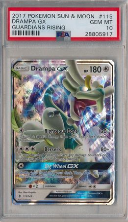 Drampa GX 115 145 PSA GEM MT 10 Ultra Rare Guardians Rising 5917 Sun Moon Guardians Rising Singles Drampa GX 115 145 PSA GEM MT 10 Ultra Rare Guardians Rising 5917 Sun Moon Guardians Rising Singles