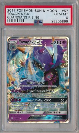Toxapex GX 57 145 PSA GEM MT 10 Ultra Rare Guardians Rising 5899 Sun Moon Guardians Rising Singles Toxapex GX 57 145 PSA GEM MT 10 Ultra Rare Guardians Rising 5899 Sun Moon Guardians Rising Singles
